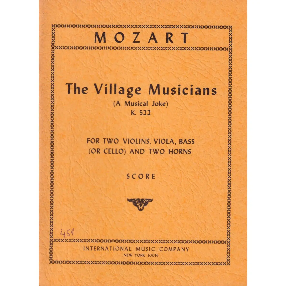 The Village Musicians -K.522-Scor