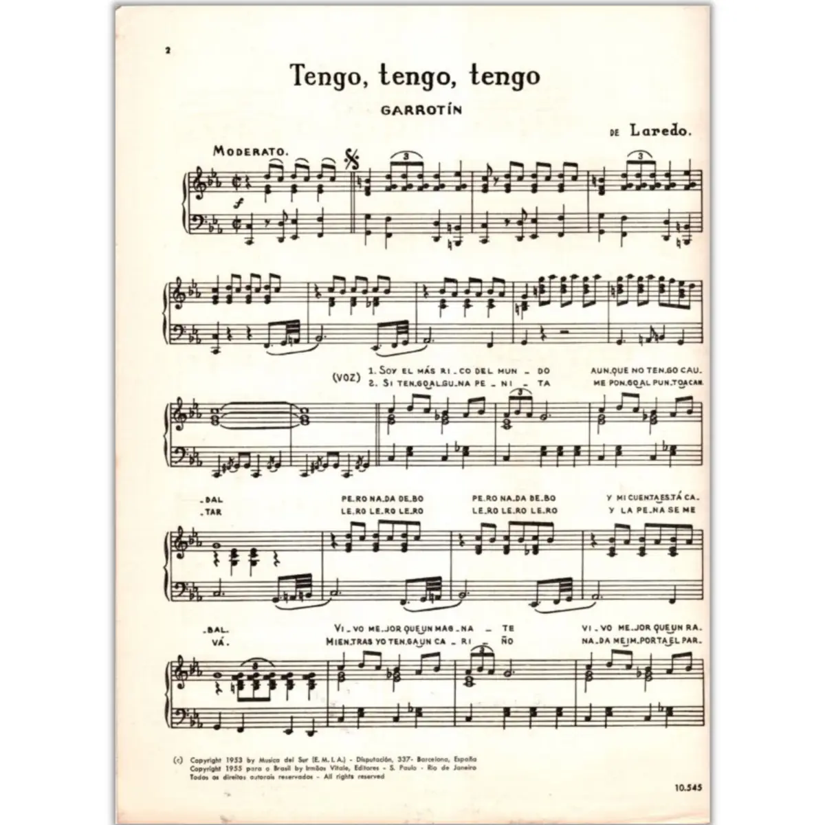 Tengo... Tengo... Tengo  (Edição Antiga)