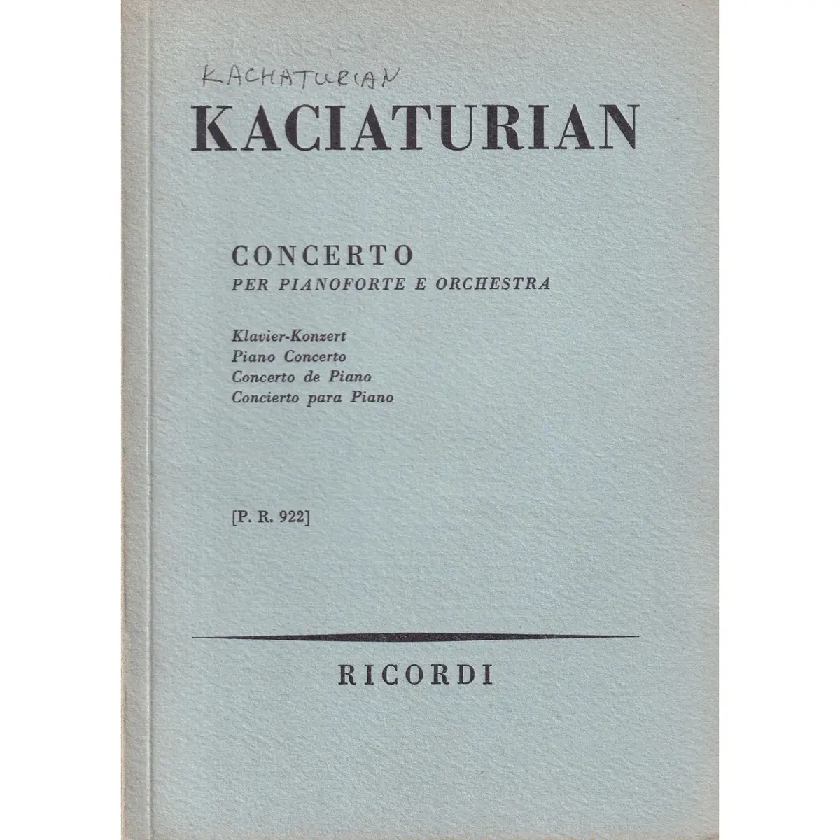 Concerto Per Piano E Orq. (partitura de bolso)