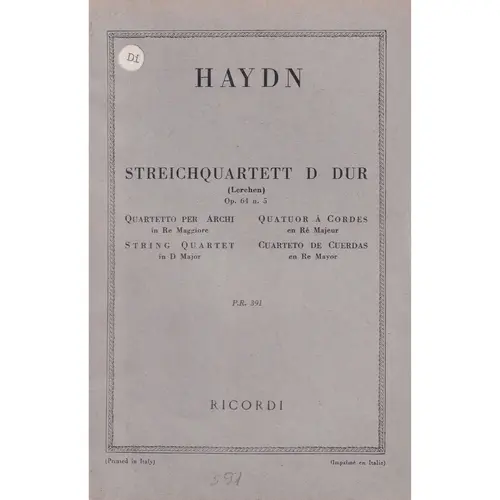 Streichquartett D Dur - Op.64 N.5  (partitura de bolso)