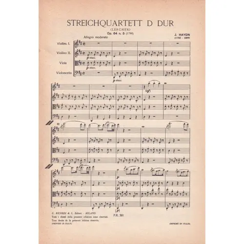 Streichquartett D Dur - Op.64 N.5  (partitura de bolso)