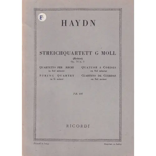 Streichquartett G Moll - Op.74 N.3  (partitura de bolso)