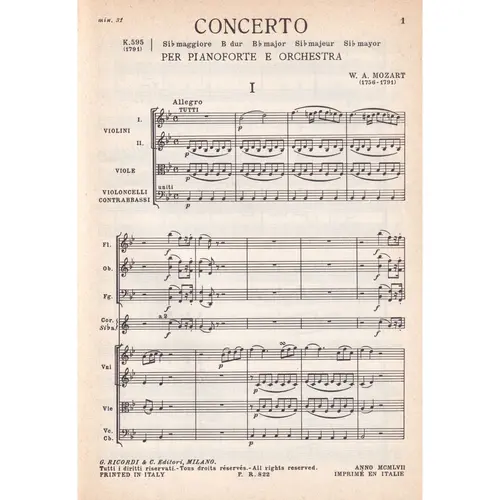 Concerto In Si B Mag.-K 595-Piano