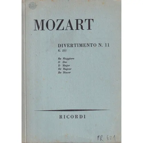 Divertimento N.11 -K 251-Re Maj.