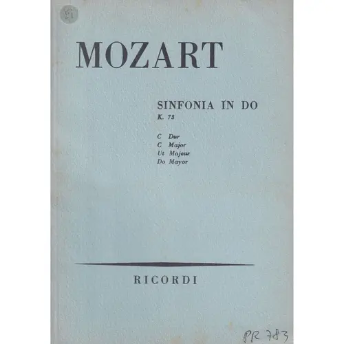 Sinfonia In Do Maj - Kv 73  (partitura de bolso)