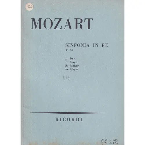 Sinfonia In Re - Kv 84  (partitura de bolso)