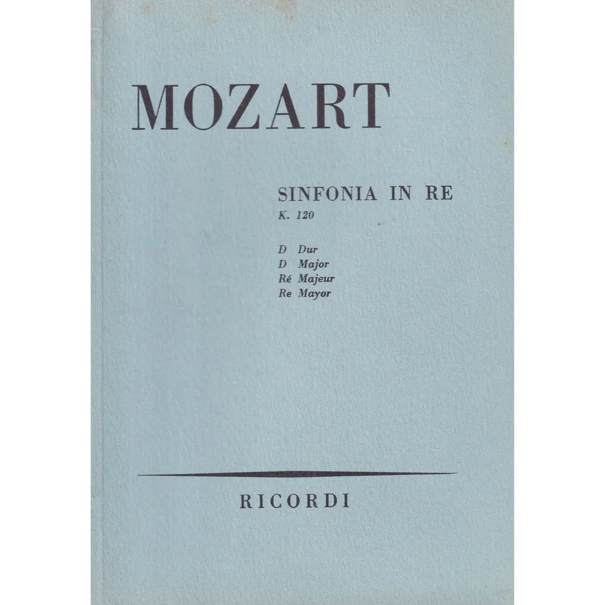 Sinfonia In Re - Kv 120  (partitura de bolso)