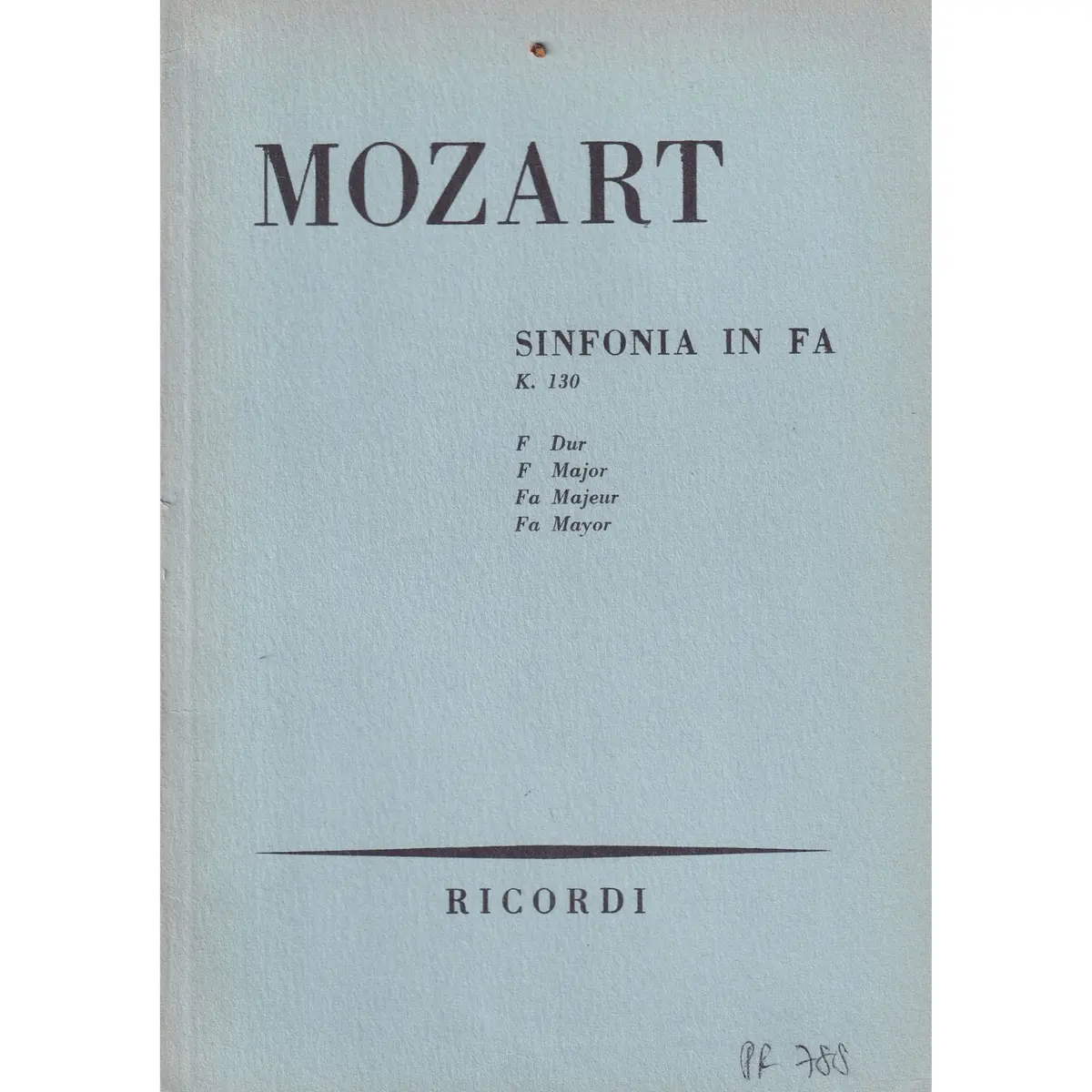 Sinfonia In Fa Maj - Kv 130  (partitura de bolso)