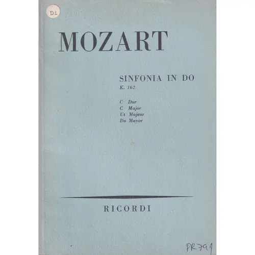 Sinfonia In Do Maj.-K 162