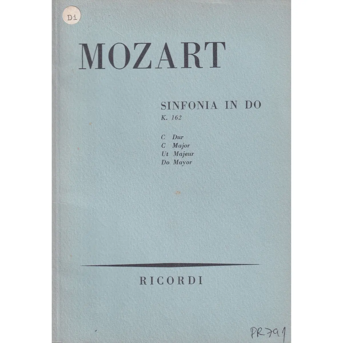 Sinfonia In Do Maj.-K 162