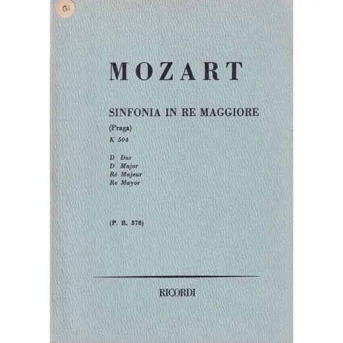 Sinfonia In Re Mag. - Kv 504 - Praga  (partitura de bolso)