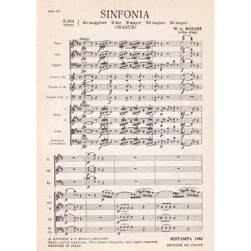 Sinfonia In Re Mag. - Kv 504 - Praga  (partitura de bolso)