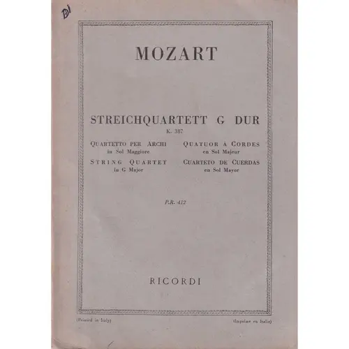 Streichquartett G Dur -K.387