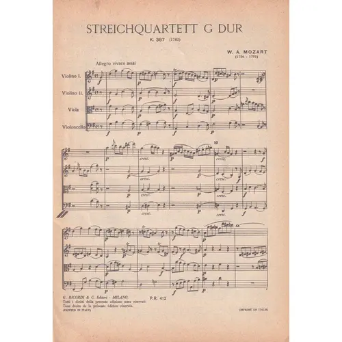 Streichquartett G Dur -K.387