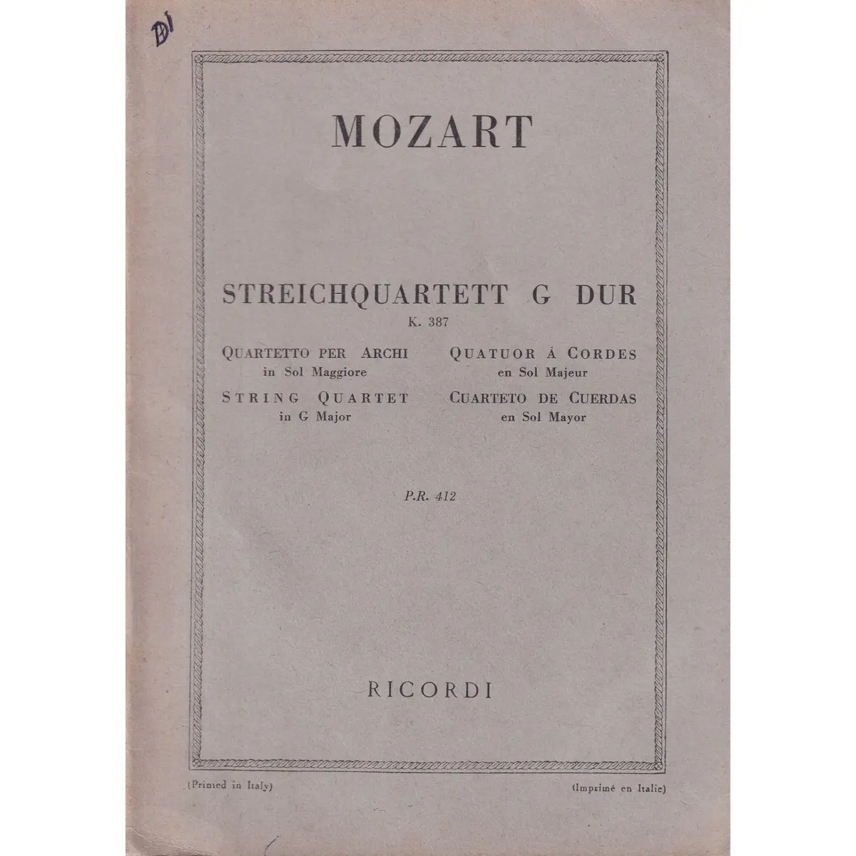 Streichquartett G Dur -K.387