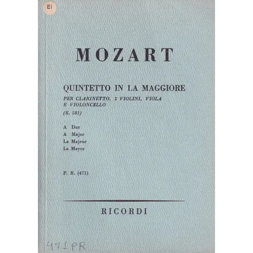 Quintetto In La Mag.-K.581