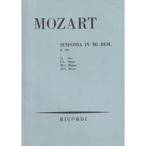 Sinfonia In Mi Bem.Mag. - Kv 184  ( study score )