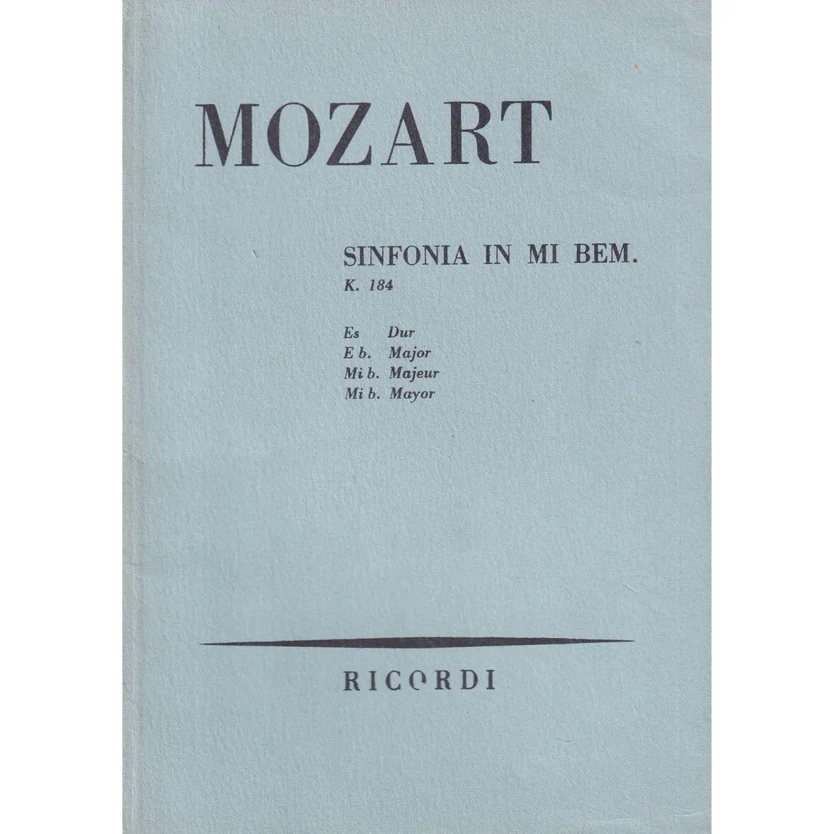 Sinfonia In Mi Bem.Mag. - Kv 184  ( study score )