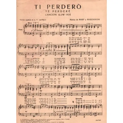 Te Perdere - Cancion Slow-Fox  (Edição Antiga)