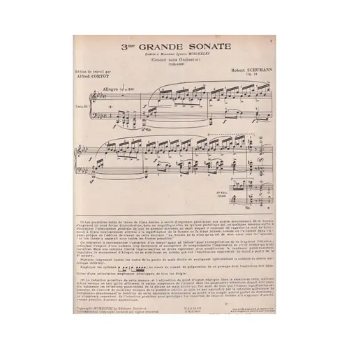 3 Me Grande Sonate - Op.14  (Rev. A. Cortot)