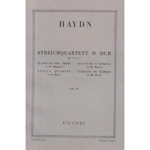 Streichquartett D Dur - Op.76 N.5  ( study score )