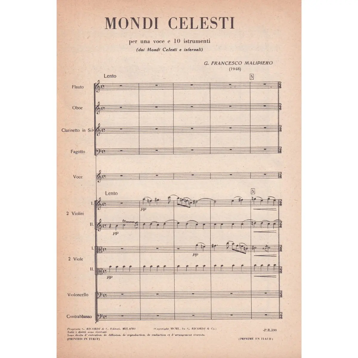 Mondi Celesti  ( study score )   (Edição Antiga)