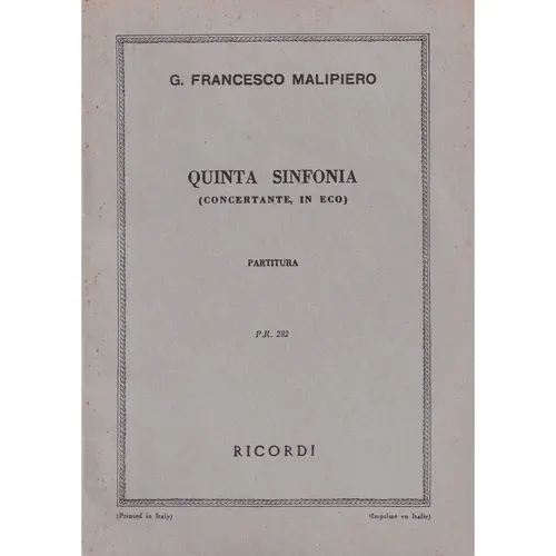Quinta Sinfonia (Concertante, In Eco) ( study score )  (Edição Antiga)