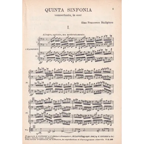 Quinta Sinfonia (Concertante, In Eco) ( study score )  (Edição Antiga)