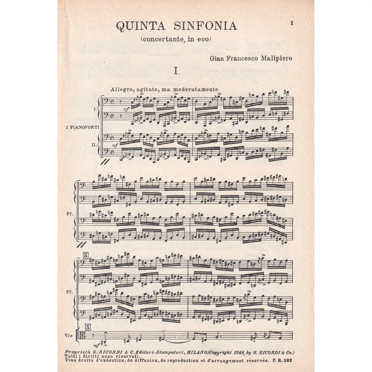 Quinta Sinfonia (Concertante, In Eco) ( study score )  (Edição Antiga)