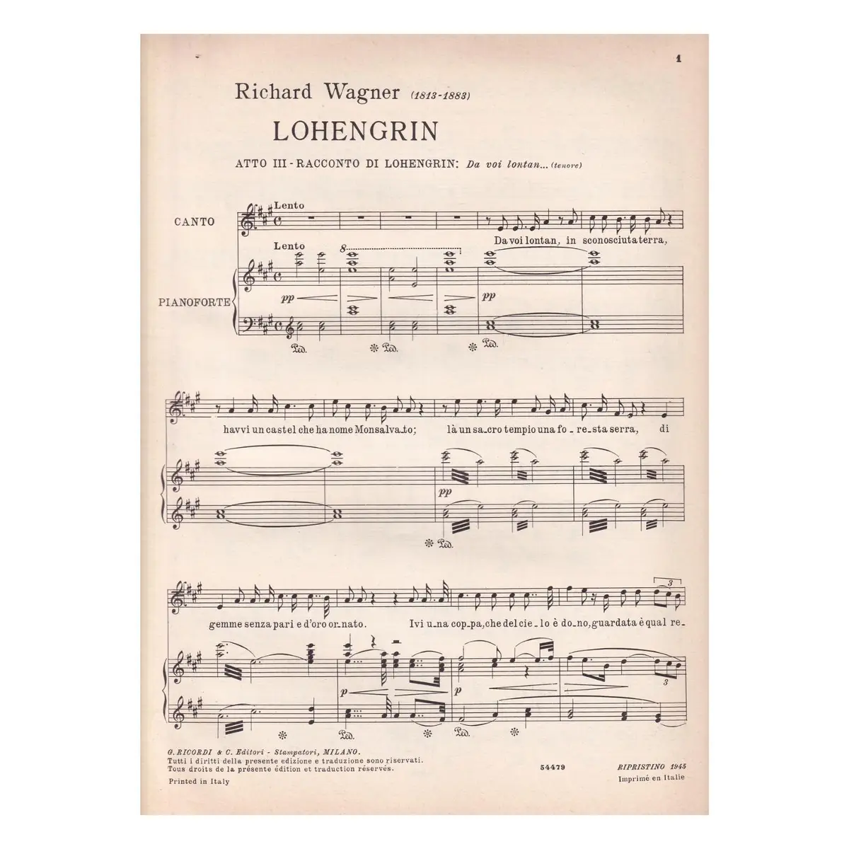 Lohengrin - Da Voi Lontan, In..