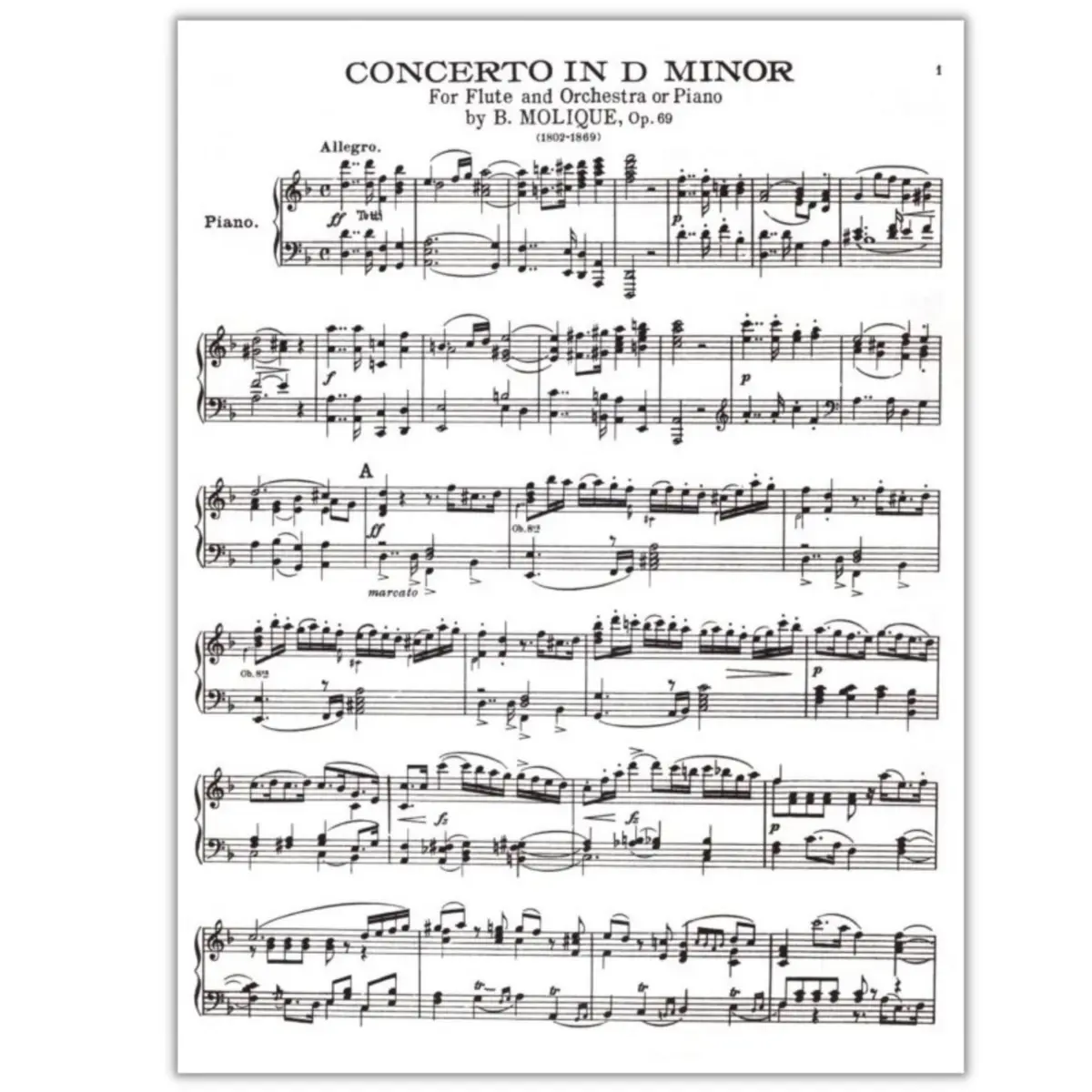 Concerto In D Minor For Flute And Piano