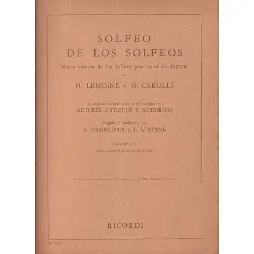 Solfeo de Los Solfeos Vol.4A - Com Piano  (Edição Antiga)