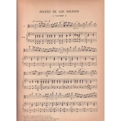 Solfeo de Los Solfeos Vol.4A - Com Piano  (Edição Antiga)