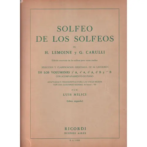 Solfeo de Los Solfeos - 64 Lecciones - Com Piano