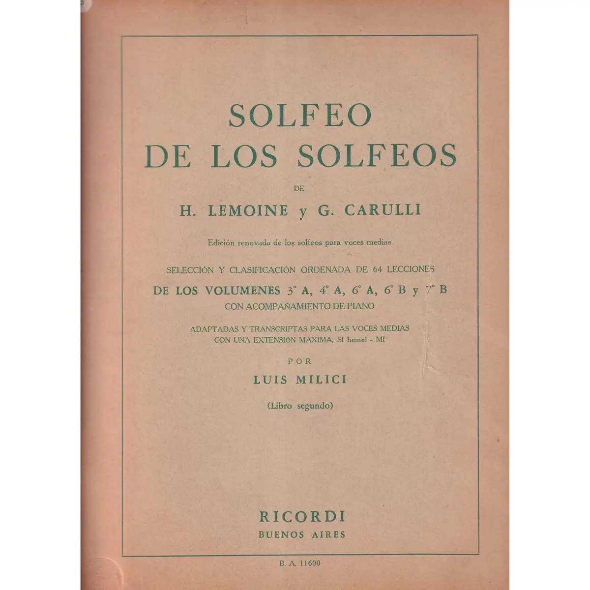 Solfeo de Los Solfeos - 64 Lecciones - Com Piano