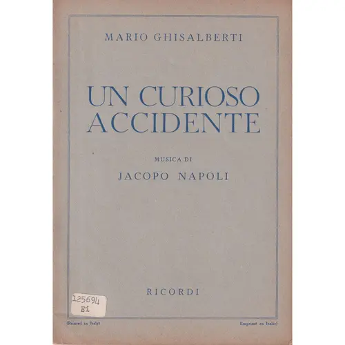 Un Curioso Accidente  - Libreto  (Edição Antiga)