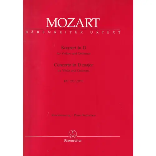 Concerto for Violin und Orchestra in D-major K. 271a - piano reduction