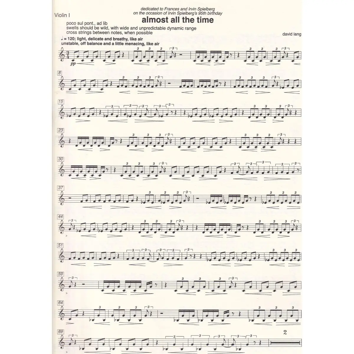 Almost All The Time for String Quartet - score + parts