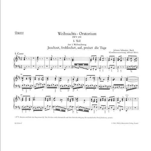 Christmas Oratorio BWV 248 - organ