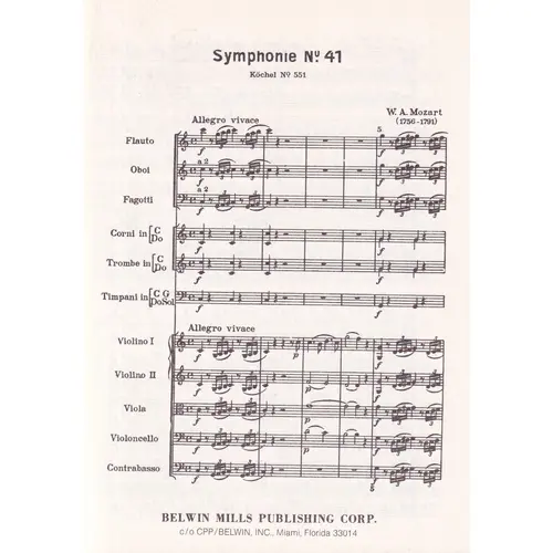 Symphony N.41 In C Major - Jupiter - Kv 551  (partitura de bolso)