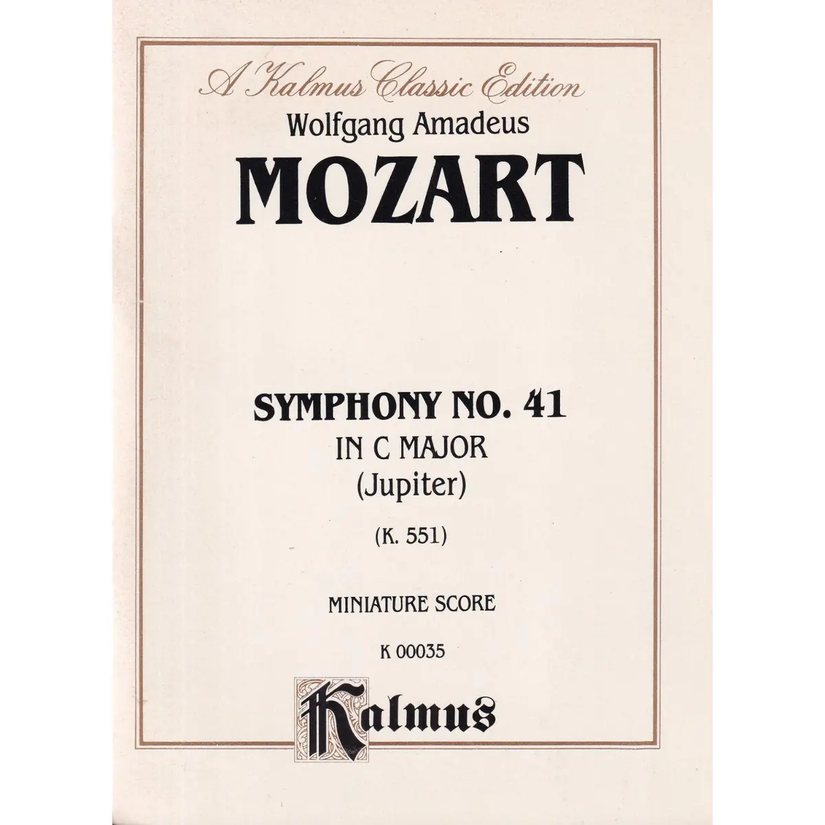 Symphony N.41 In C Major - Jupiter - Kv 551  (partitura de bolso)