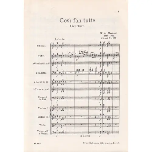 Cosi Fan Tutte K588 -Overture