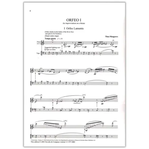 Orfeo I: An Improvisation On A Theme For Solo Flute An Pre-Recorded Sound Track
