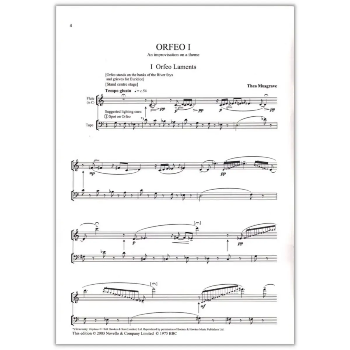 Orfeo I: An Improvisation On A Theme For Solo Flute An Pre-Recorded Sound Track