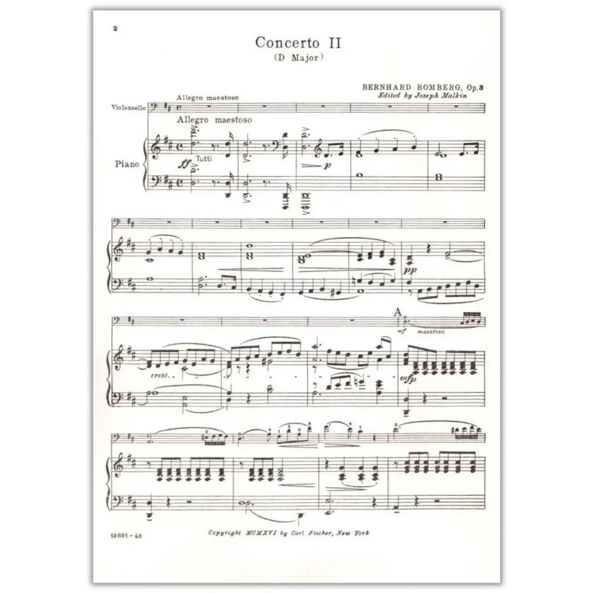 Concerto N.2 In D Major - Op.3