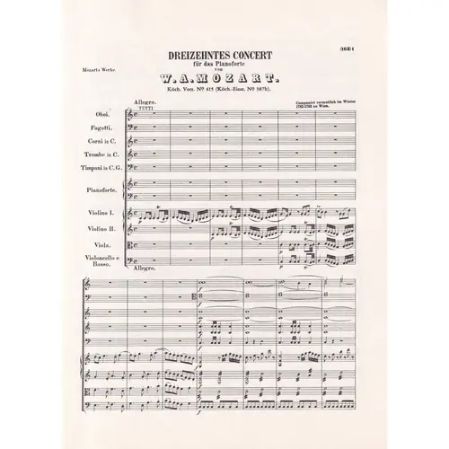 Piano Concerti N.13 - 14 - Kv 415 / Kv 449 (partitura de bolso)