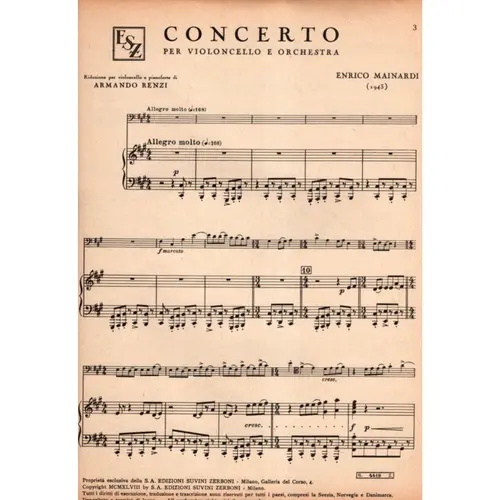 Concerto Per Violoncello   (Edição Antiga)
