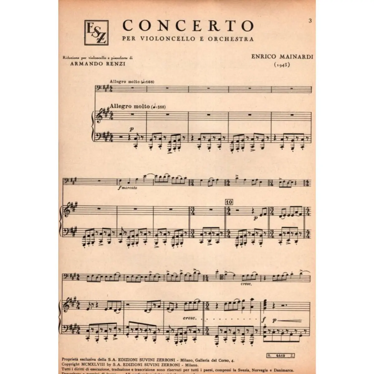 Concerto Per Violoncello   (Edição Antiga)