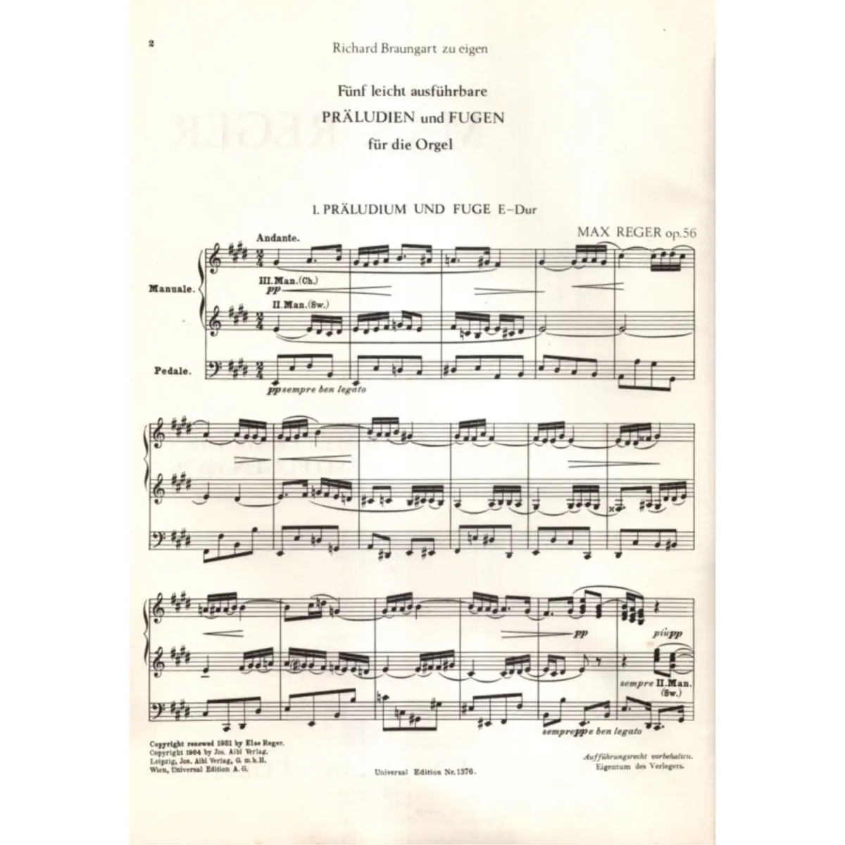 Funf Leichte Prel.U.Fug-Op.56-V.1