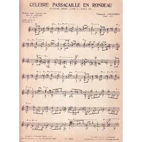 Celebre Passacaille En Rondeau